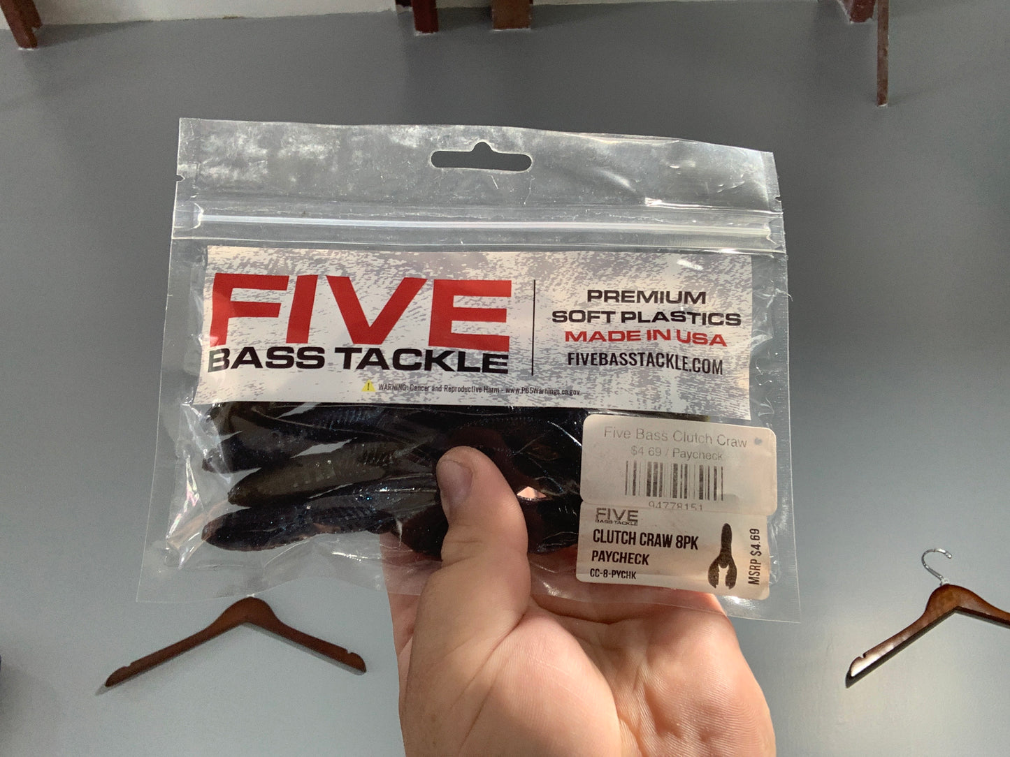 Five bass tackle crawfish paycheck 8pk