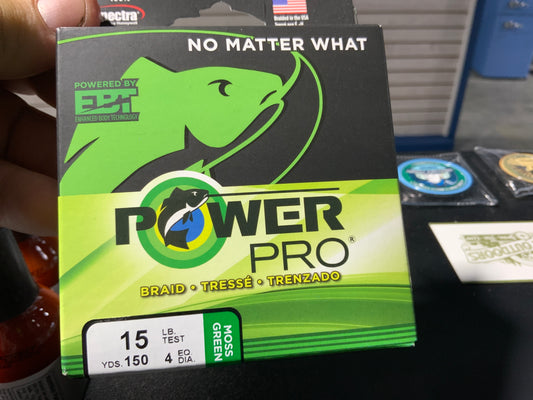 Power pro 15LB braid moss green 150yrds