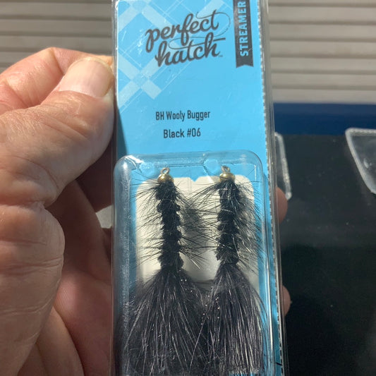 Perfect hatch streamer bh wooly burger black #06