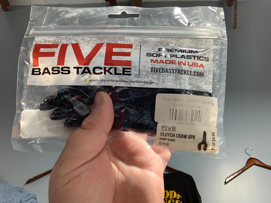 Five bass tackle cop car
