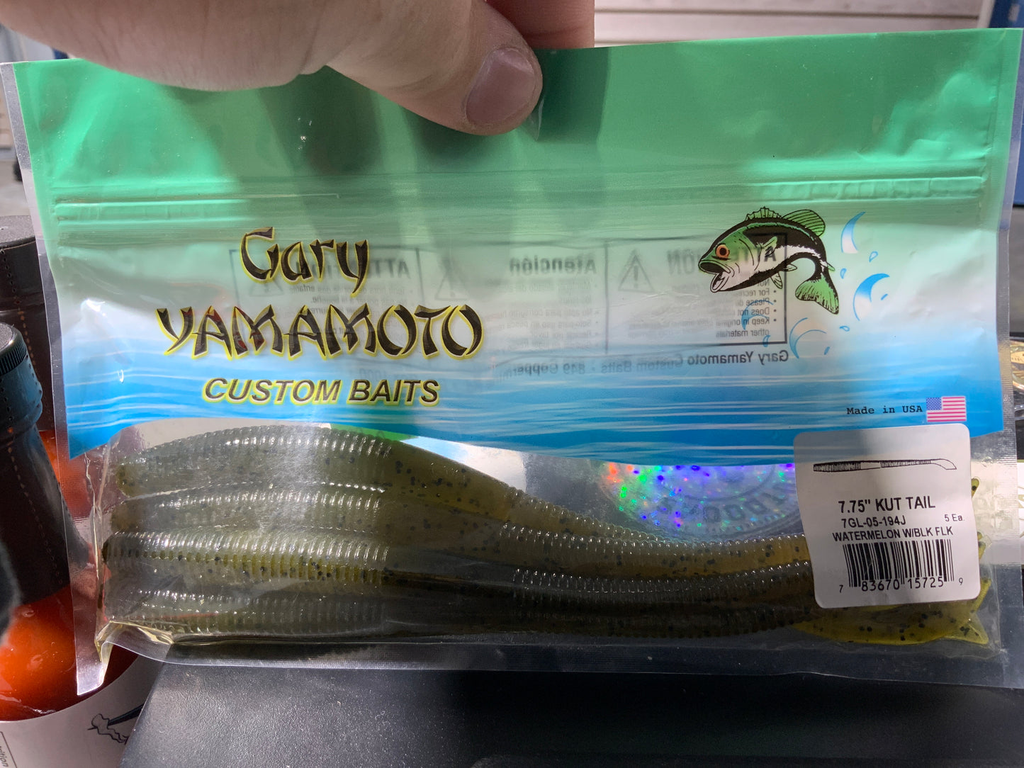 Gary yamamoto watermelon w/blk flk 7.75” 5pk