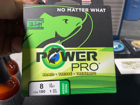 Power pro 8LB braid moss green