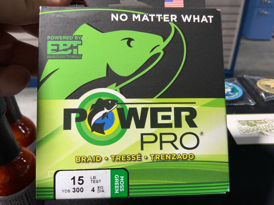Power pro 15LB braid moss green 300yrds