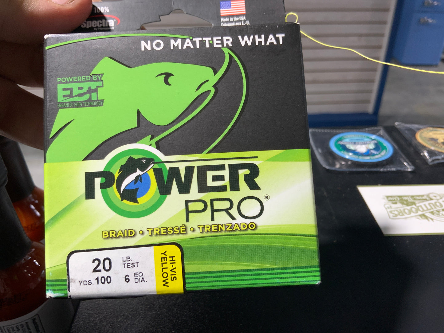 Power pro 20LB braid hi-vis yellow 100yrds