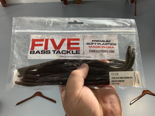 Five bass tackle green pumpkin 8pk