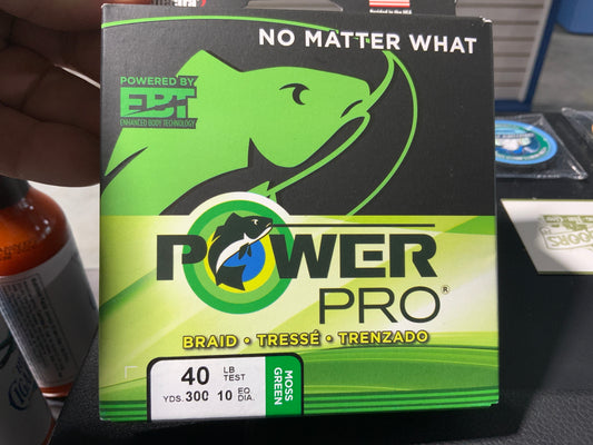 Power pro 40LB braid moss green 300yrds