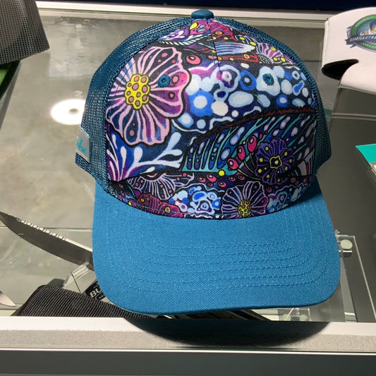 Fishe enchanted greyling abstract trucker hat