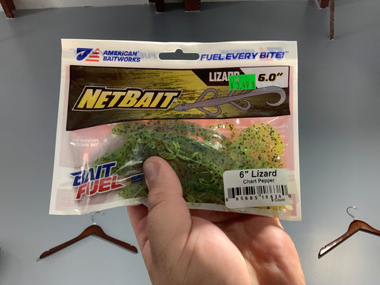 Netbait 6” lizard chart pepper 9pk