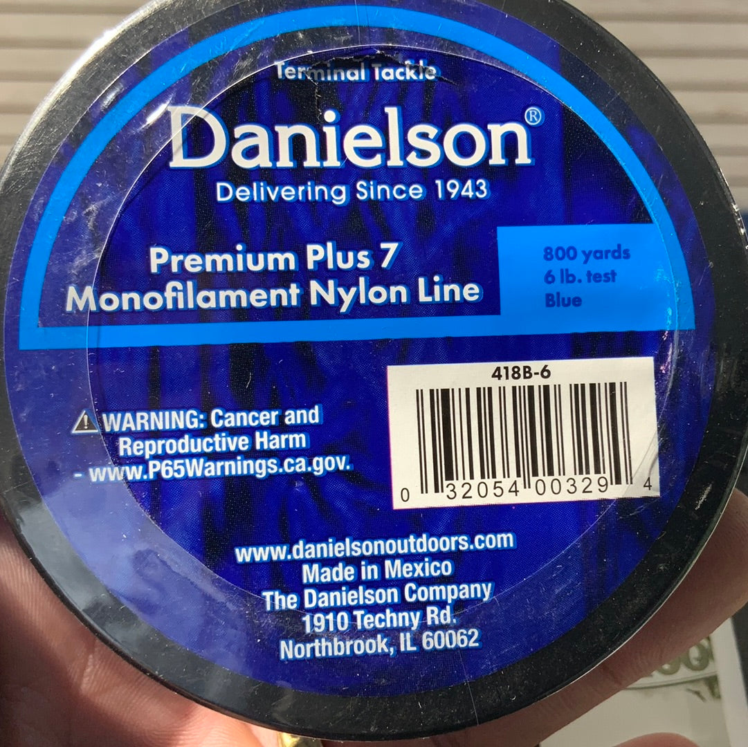 Danielson premium 7 plus monofilament nylon line 6 lb test
