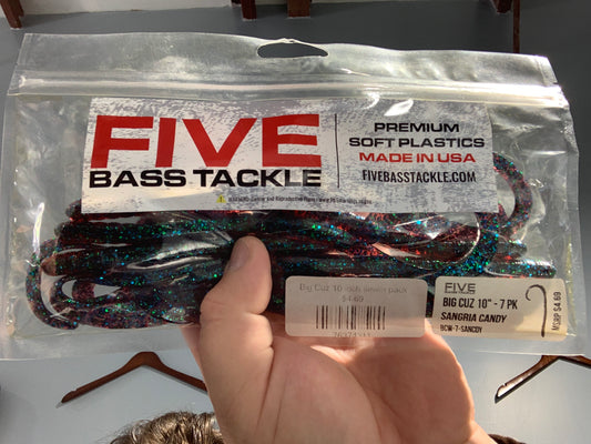 Five bass tackle sangria candy 10” 7pk