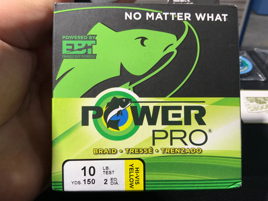 Power pro 10LB hi-vis yellow 150yrds