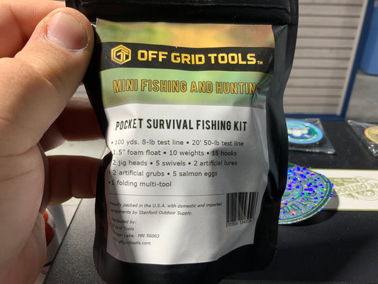 Off grid tools pocket survival fishing kit