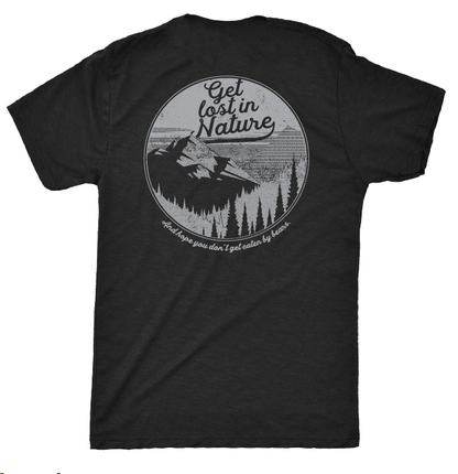 Short Sleeve T-Shirt - Black - Grey Ink - Get Lost In Nature