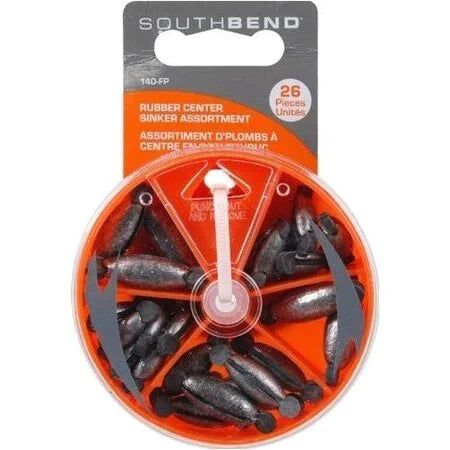 South Bend Rubber Core Sinker Assortment